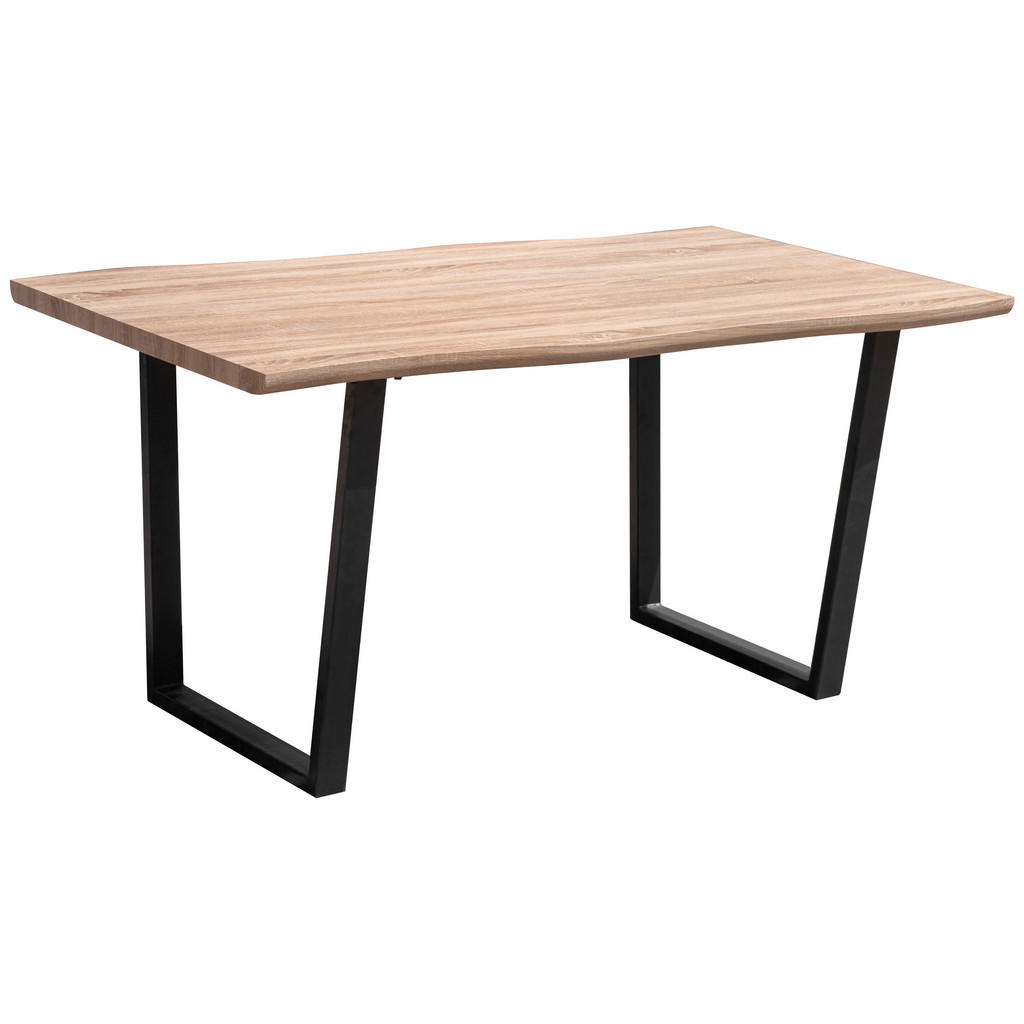 EETTAFEL, zwart, eikenkleur
