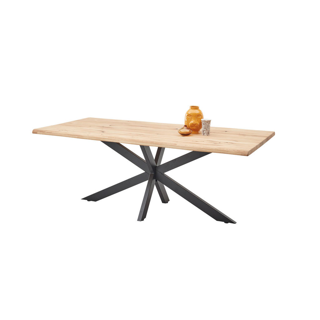 EETTAFEL, massief zwart eiken, eikenkleur