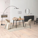 EETTAFEL, geheel massief hout, zwart, eikenkleur thumbnail 2