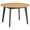 EETTAFEL, geheel massief hout, zwart, eikenkleur