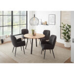 EETTAFEL, massief eikenkleurig eikenhout thumbnail 2