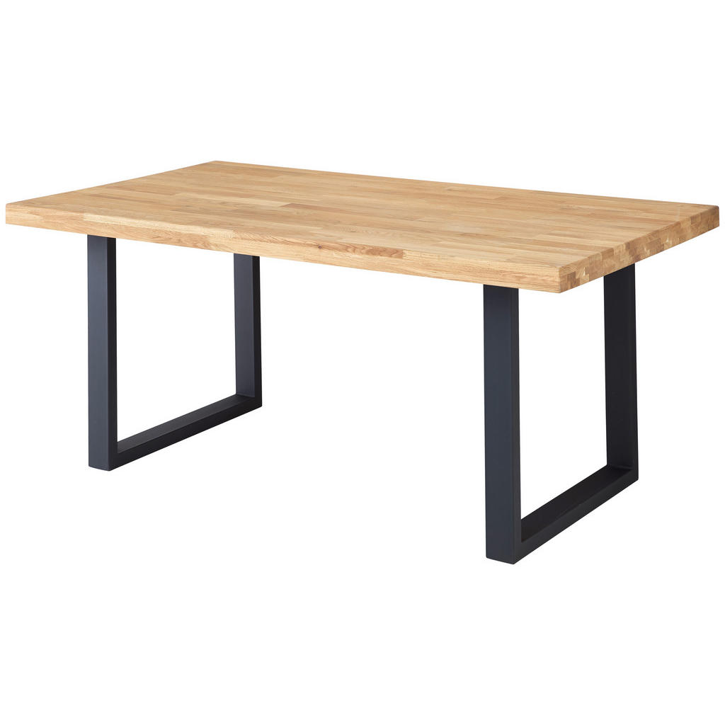 EETTAFEL, 2 lagen eiken, eikenkleur