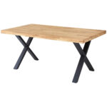 EETTAFEL, massief eikenkleurig eikenhout thumbnail 1