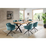 EETTAFEL, massief eikenkleurig eikenhout thumbnail 3