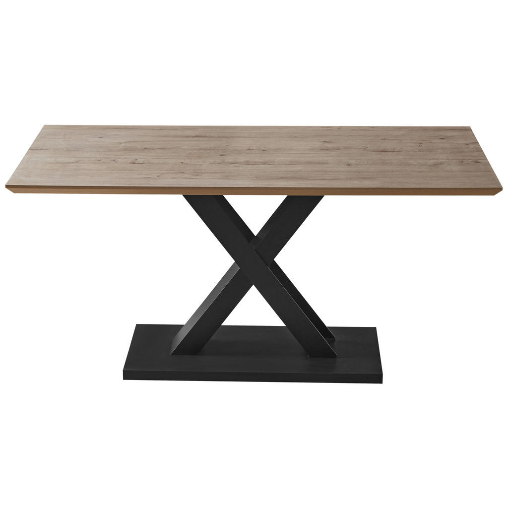 EETTAFEL, zwart, eikenkleur