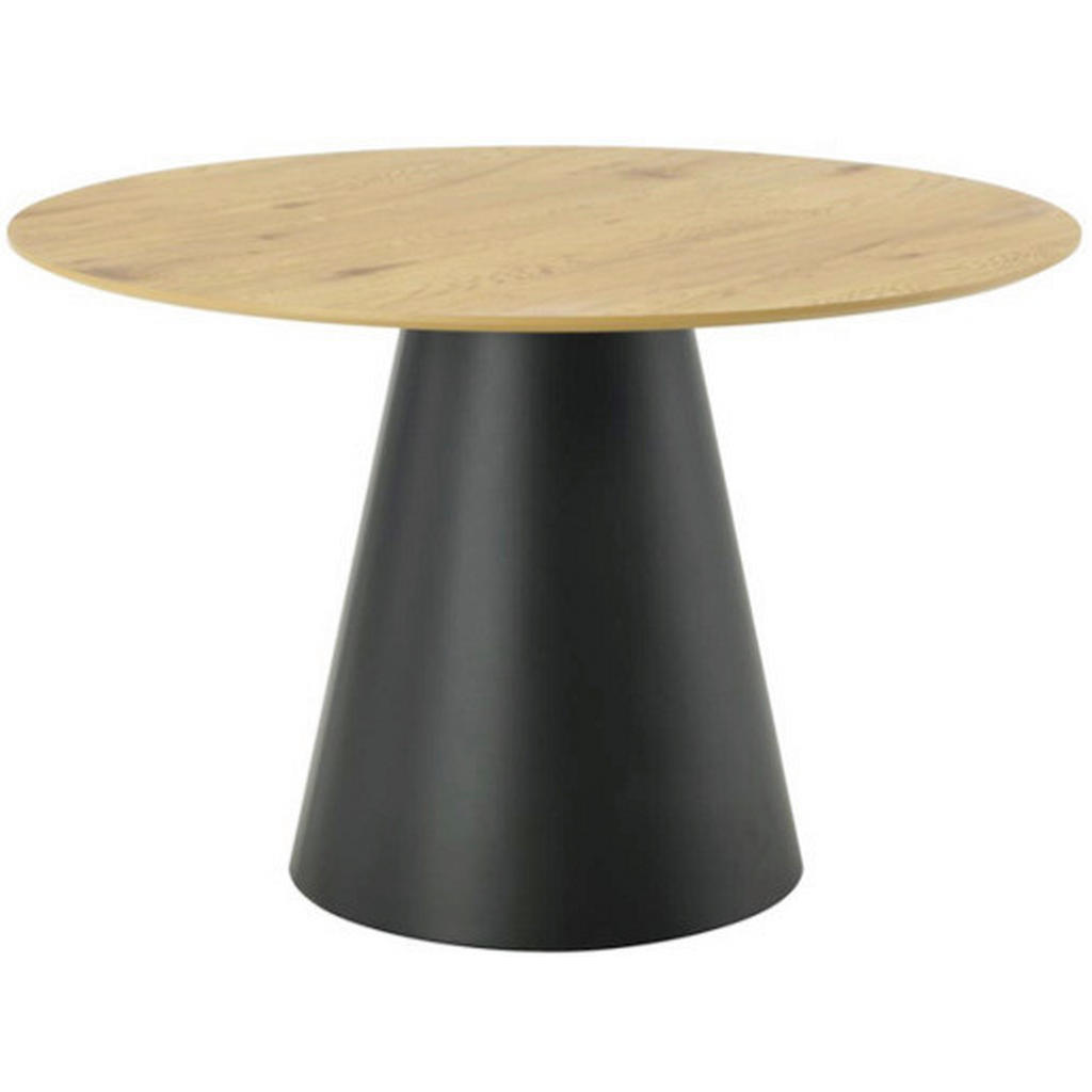EETTAFEL, zwart, eikenkleur