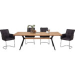 EETTAFEL, massief wild eiken zwart, eiken kleur thumbnail 5