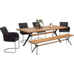 EETTAFEL, massief wild eiken zwart, eiken kleur thumbnail 6