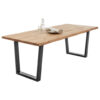 EETTAFEL, massief zwart eiken, eikenkleur