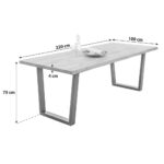EETTAFEL, massief zwart eiken, eikenkleur thumbnail 6