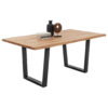 EETTAFEL, massief zwart eiken, eikenkleur