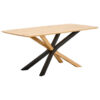 EETTAFEL, volledig massief zwart eiken, eikenkleur