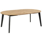 EETTAFEL, gefineerd eiken, rubberhout zwart, eikenkleur thumbnail 2