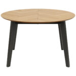 EETTAFEL, gefineerd eiken, rubberhout zwart, eikenkleur thumbnail 4