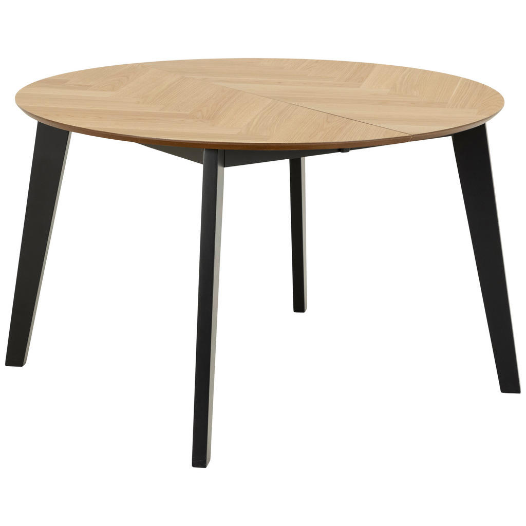 EETTAFEL, gefineerd eiken, rubberhout zwart, eikenkleur