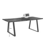 EETTAFEL, massief Indisch hoornhout, zwart, kleuren Indisch hoornhout thumbnail 2