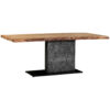 EETTAFEL, volledig massief acaciazwart, acaciakleuren, leisteenkleuren