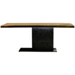 EETTAFEL, volledig massief acaciazwart, acaciakleuren, leisteenkleuren thumbnail 6