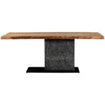 EETTAFEL, volledig massief acaciazwart, acaciakleuren, leisteenkleuren thumbnail 7