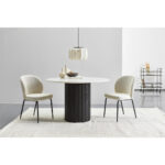 EETTAFEL, volledig massief acacia zwart, wit thumbnail 2