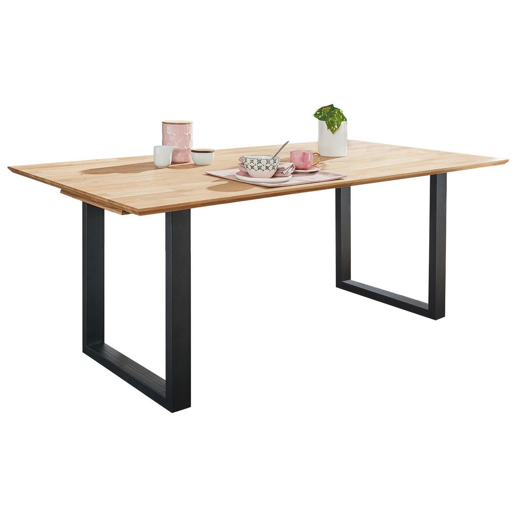 EETTAFEL, massief wild eiken wild eiken