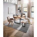 EETTAFEL, massief wild eiken zwart, wild eiken thumbnail 4