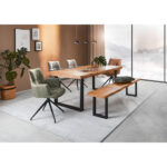 EETTAFEL, massief wild eiken zwart, wild eiken thumbnail 5