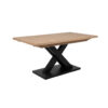 EETTAFEL, zwart, ambachtelijk eiken