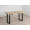 EETTAFEL, zwart, ambachtelijk eiken