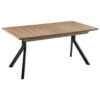 EETTAFEL, zwart, ambachtelijk eiken