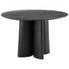 EETTAFEL, massief mangohout, zwart