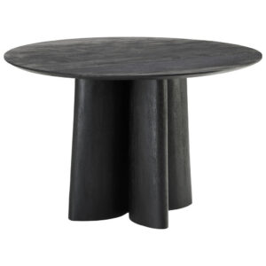 EETTAFEL, massief mangohout, zwart