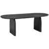 EETTAFEL, deels massief mangohout, zwart