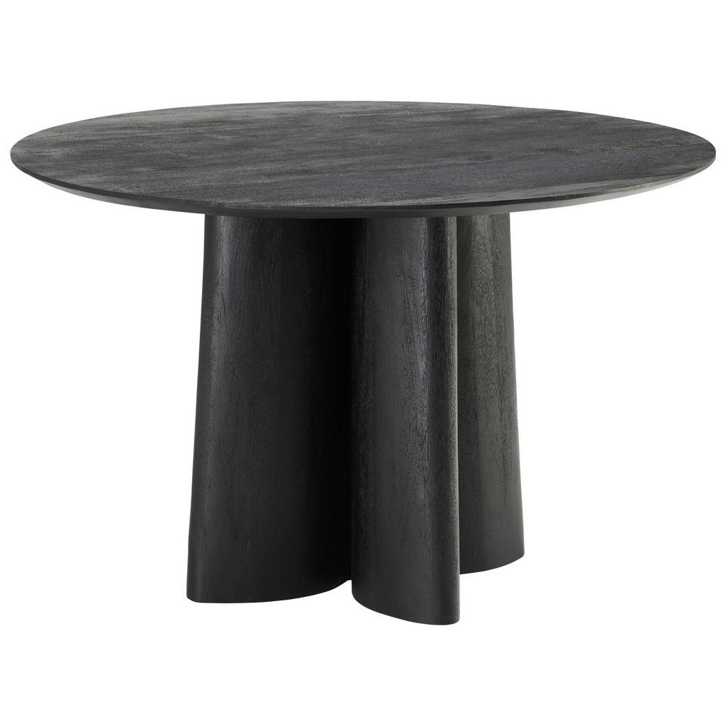 EETTAFEL, massief mangohout, zwart
