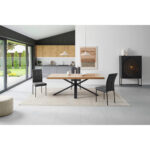 EETTAFEL, natuurlijk eikenfineer, zwart thumbnail 2