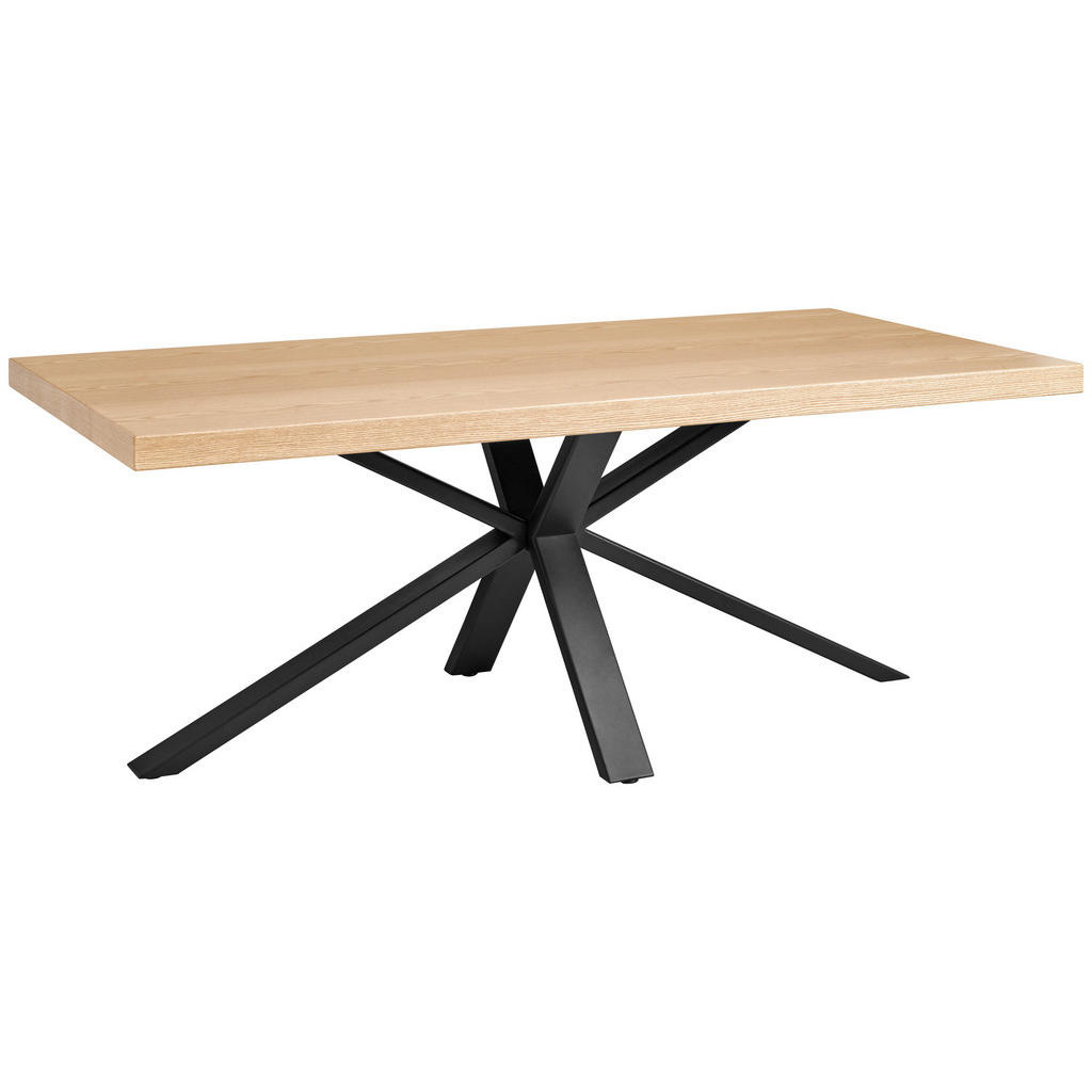 EETTAFEL, natuurlijk eikenfineer, zwart