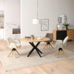 EETTAFEL, massief naturelkleurig acaciahout thumbnail 2