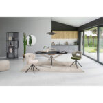 EETTAFEL, deels massief mangohout, zwart thumbnail 2
