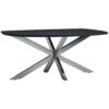 EETTAFEL, deels massief mangohout, zwart