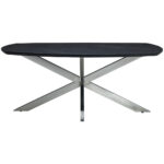 EETTAFEL, deels massief mangohout, zwart thumbnail 7