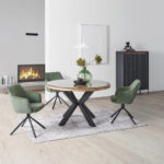 EETTAFEL, volledig massief oud hout, natuurlijke kleur, zwart thumbnail 2