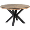 EETTAFEL, volledig massief oud hout, natuurlijke kleur, zwart