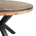 EETTAFEL, volledig massief oud hout, natuurlijke kleur, zwart thumbnail 3