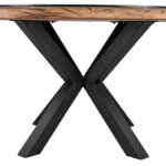 EETTAFEL, volledig massief oud hout, natuurlijke kleur, zwart thumbnail 5
