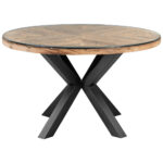 EETTAFEL, volledig massief oud hout, natuurlijke kleur, zwart thumbnail 6