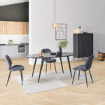 EETTAFEL, volledig massief mangohout, zwart thumbnail 2
