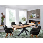 EETTAFEL, massief wild eiken bruin thumbnail 2