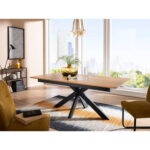 EETTAFEL, massief wild eiken bruin thumbnail 3