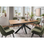 EETTAFEL, massief wild eiken bruin thumbnail 4
