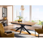 EETTAFEL, massief wild eiken bruin thumbnail 3